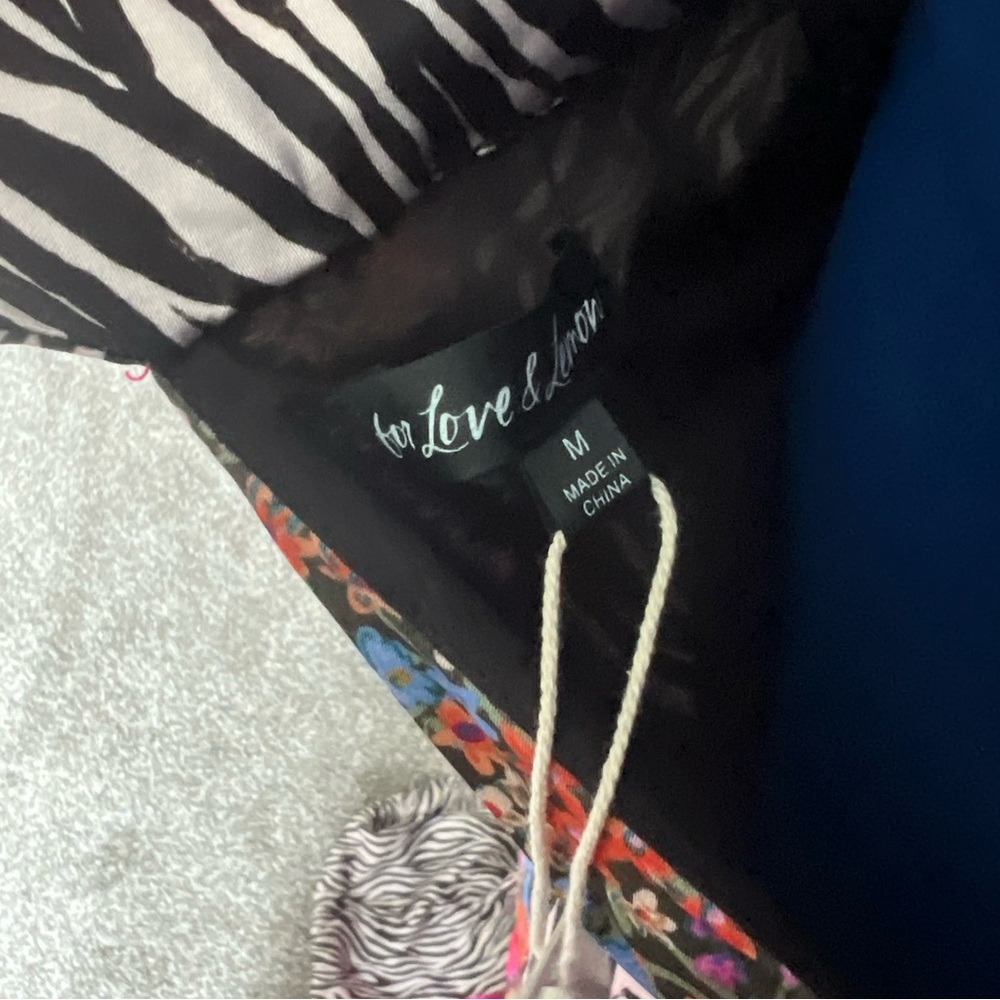 NWT For Love & Lemons Rita Mixed Print Cutout Floral and Zebra Maxi Dress Sz M - Picture 9 of 9